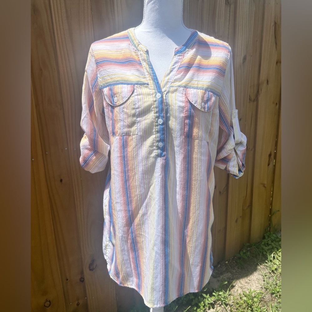 Lemon Grass Striped Multicolor Women's Top